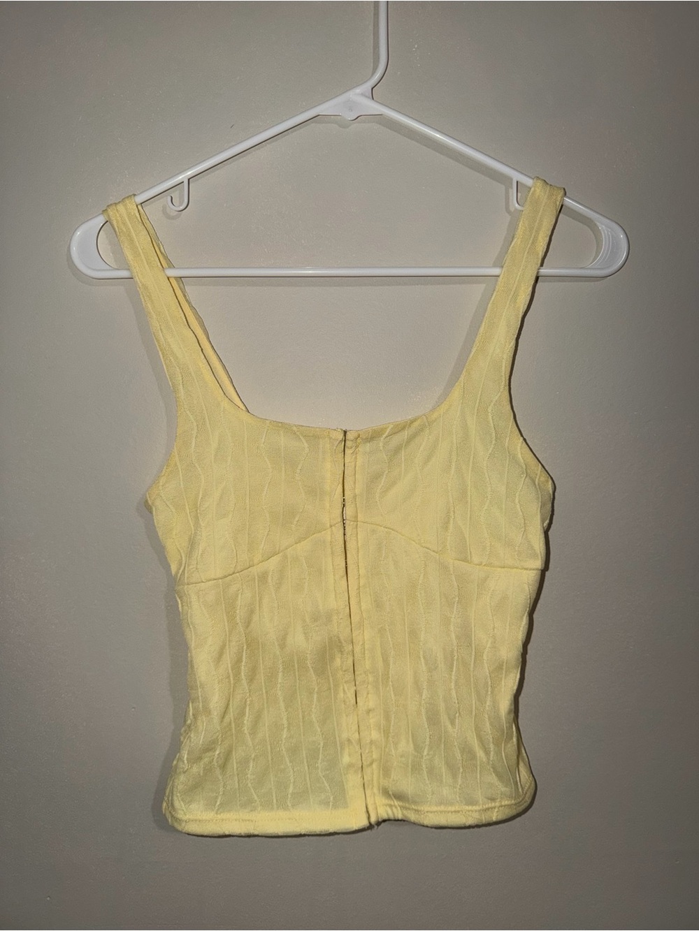 Full Tilt Women’s Medium Yellow Textured Corset Tank Top